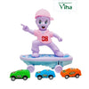 Scatting Toy with Racing Car and cartoon character on a skateboard