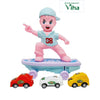 Scatting Toy with Racing Car and figurine on a skateboard