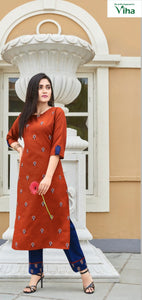 Rubby Silk with embroidery top with pant full stitched (inclusive of all taxes)
