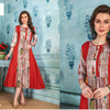 Reyon Long Kurti With Print & Embroidery, round neckline and three-quarter sleeves