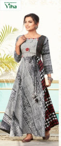 Cotton Rayon Embroidery long Kurti Full Stitched (inclusive of all taxes)