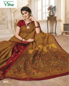 Pure Printed Cotton Saree with Blouse (inclusive of all taxes)