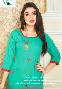 Cotton Kurti with Emroidery work (inclusive of all taxes)