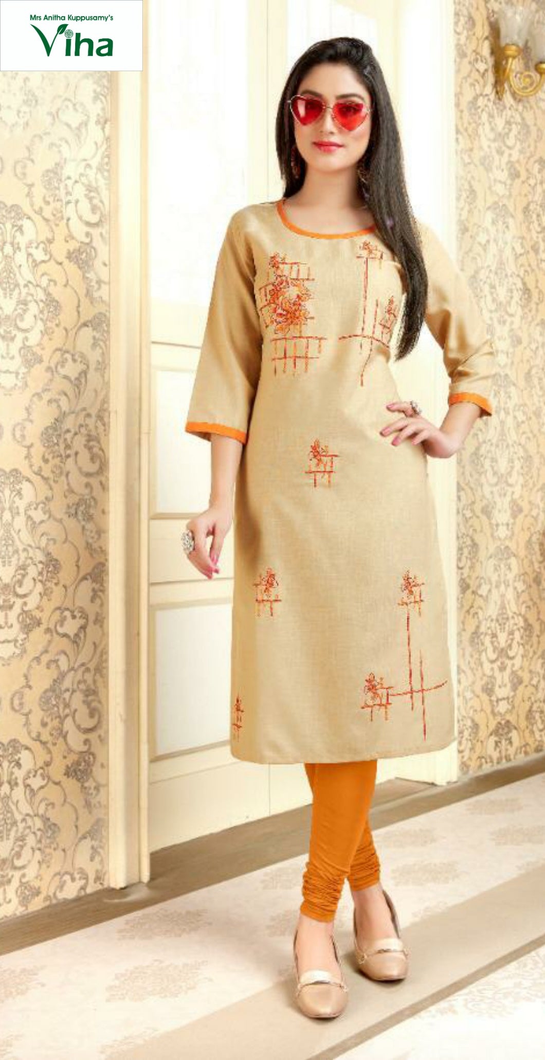 Cotton Kurti with Embroidery work (inclusive of all taxes)