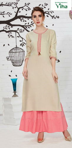 Long Top with Pallazo Full Stitched (inclusive of all taxes)