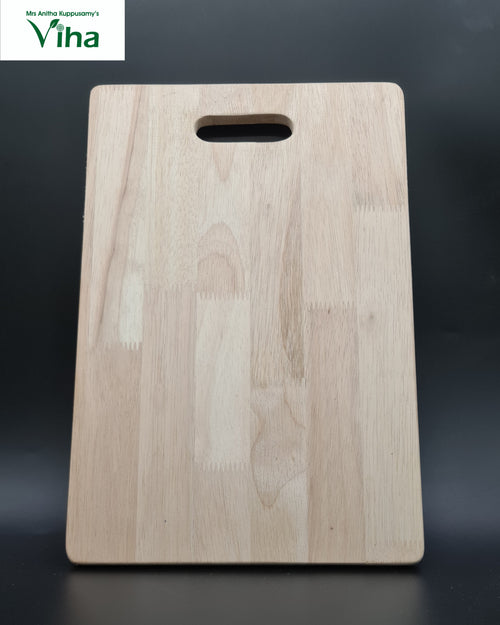 Wooden Chopping Board, light wood rectangular board with a cutout handle