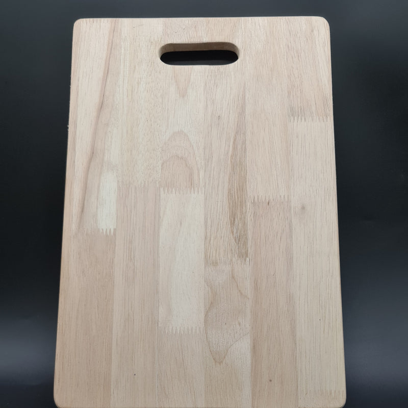 Wooden Chopping Board, light wood rectangular board with a cutout handle