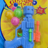 Ball Shoot Game, a blue toy gun with green trigger and three coloured balls