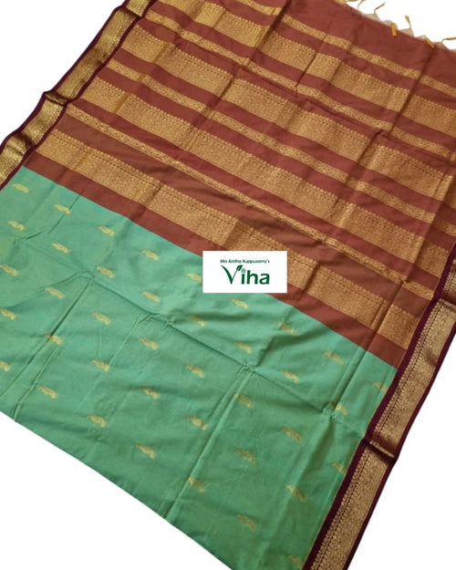 Kalyani Cotton Silk Saree with Blouse with small golden motifs