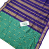 Kalyani Cotton Silk Saree with Blouse, woven horizontal stripes and tassels