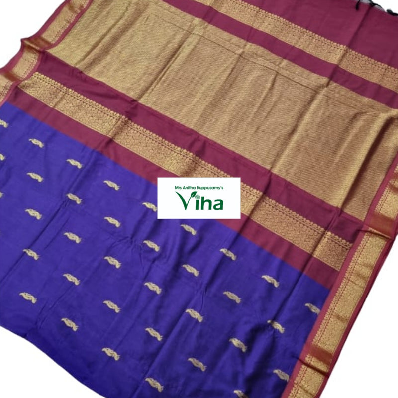 Kalyani Cotton Silk Saree with Blouse with a patterned border