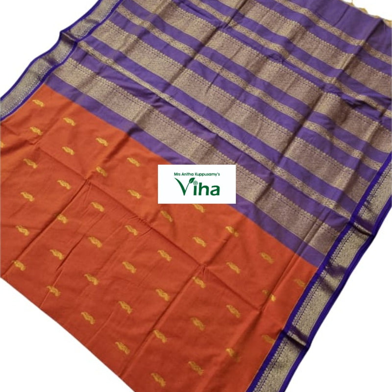 Kalyani Cotton Silk Saree with blouse and fringe edge
