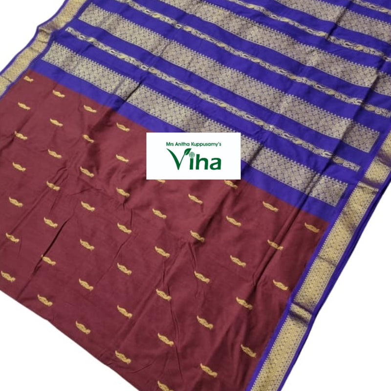 Kalyani Cotton Silk Saree with Blouse and gold border