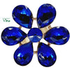 Fancy Designer Stone Ring with blue teardrop stones and central round stone