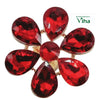 Fancy Designer Stone Ring with red teardrop stones and central red stone