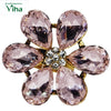 Fancy Designer Stone Ring with pink teardrop stones and central crystal cluster