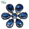 Fancy Designer Stone Ring with blue teardrop stones and central round stone