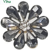 Fancy Designer Stone Ring with clear pear-shaped petals and central crystal cluster