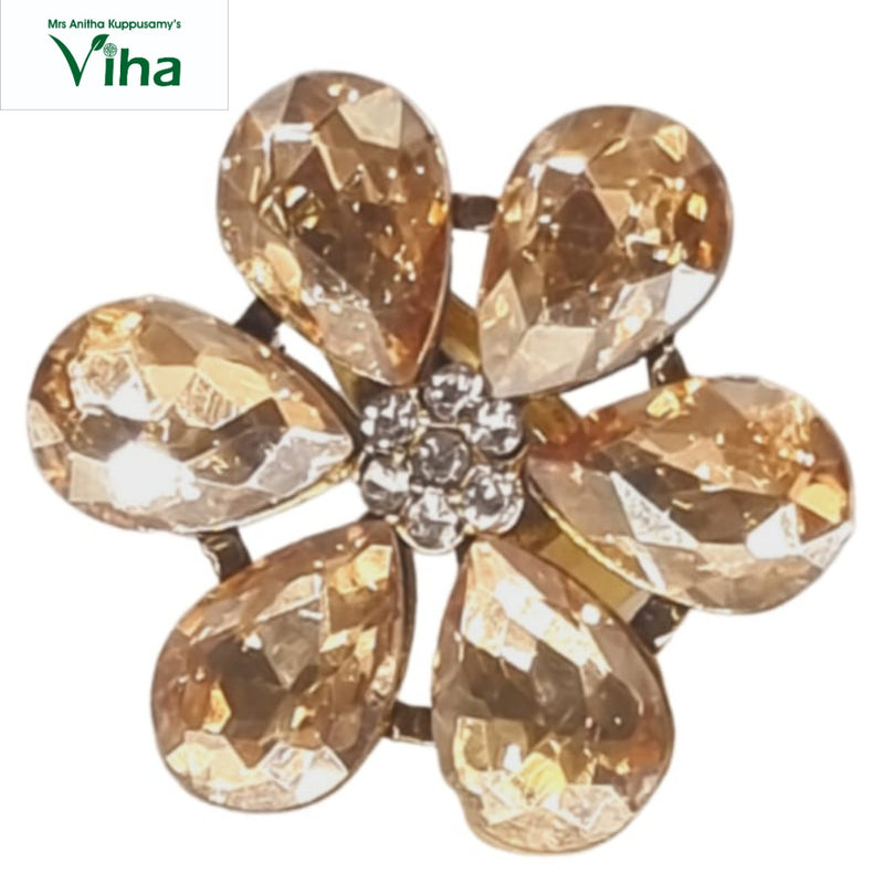 Fancy Designer Stone Ring with amber teardrop stones and central stone cluster