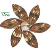 Fancy Designer Stone Ring with petal-shaped stones and central circular stone
