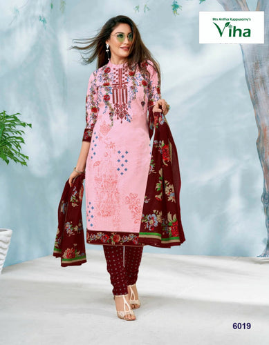 Premium Cotton Churidhar Set Material with Duppatta