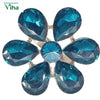 Fancy Designer Stone Ring with blue teardrop stones and central circular stone