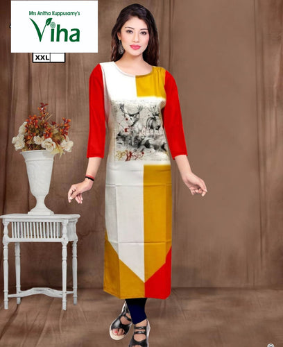 Americam Crepe Soft Kurti XXL