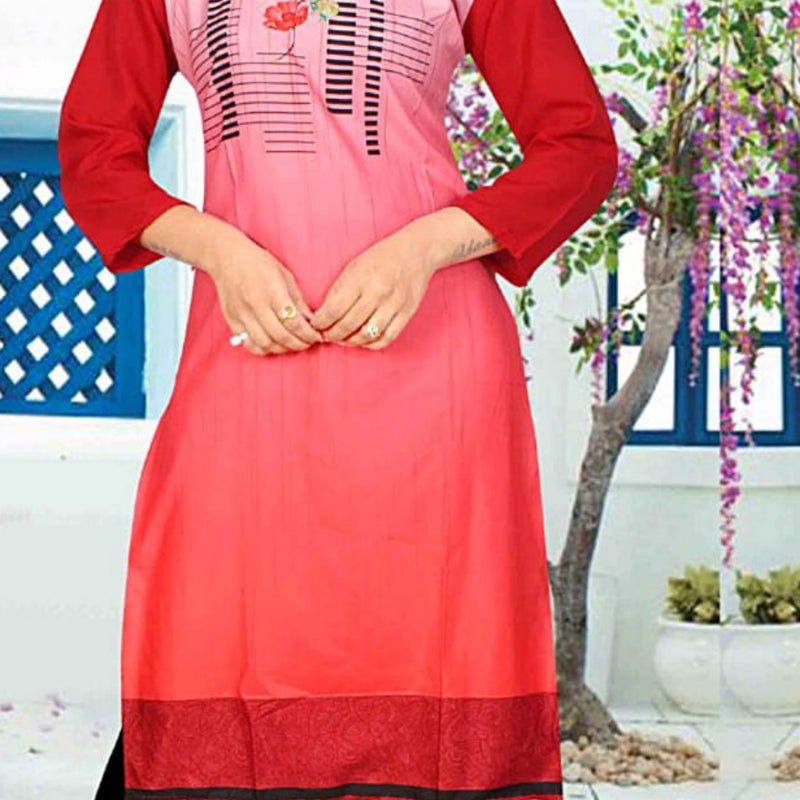 American Crepe Soft Kurti XL with long sleeves and crew neckline