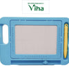 Writing Board for Kids, a light blue rectangular magnetic drawing board with a yellow stylus and an alphabet-and-number border