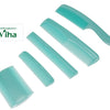 Teal comb set with five pieces and different tooth spacing
