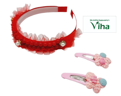 Children hair band with clips