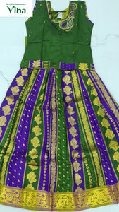 Ready Made Cotton Silk Pavadai set with sleeves for 8 year children (inclusive of all taxes)