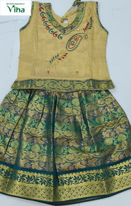Ready Made Apoorva Silk Pavadai set with sleeves for 1-2 year children (inclusive of all taxes)