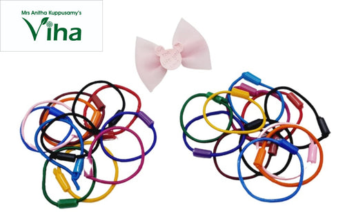 Multi Colour Hair Bands with Hair Clip