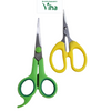 Stainless Scissors Combo, two pairs of scissors with silver-toned metal blades and one pair featuring green handles while the other has yellow handles