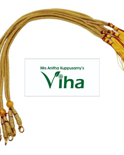 Jewellery Back Rope 4 pieces Golden Colour, curved cords with tassels and clasps