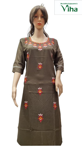 ﻿Rayon Kurti with Embroidery work XXL