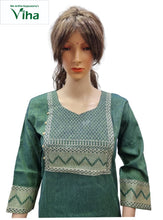 ﻿Cotton Silk Kurti with beautiful thread work XL 