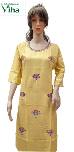﻿Rayon Kurti with Embroidery work XXL