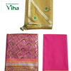 Apoorva Silk Half Saree Set with decorative borders and beaded tassels