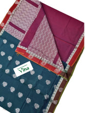 Cotton Silk Saree with Contrast Pallu & with Contrast Blouse