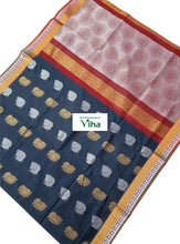 Cotton Silk Handloom Sarees with Contrast Blouse & with Contrast Pallu