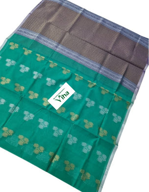 Cotton Silk Handloom Sarees with Contrast Blouse & with Contrast Pallu 