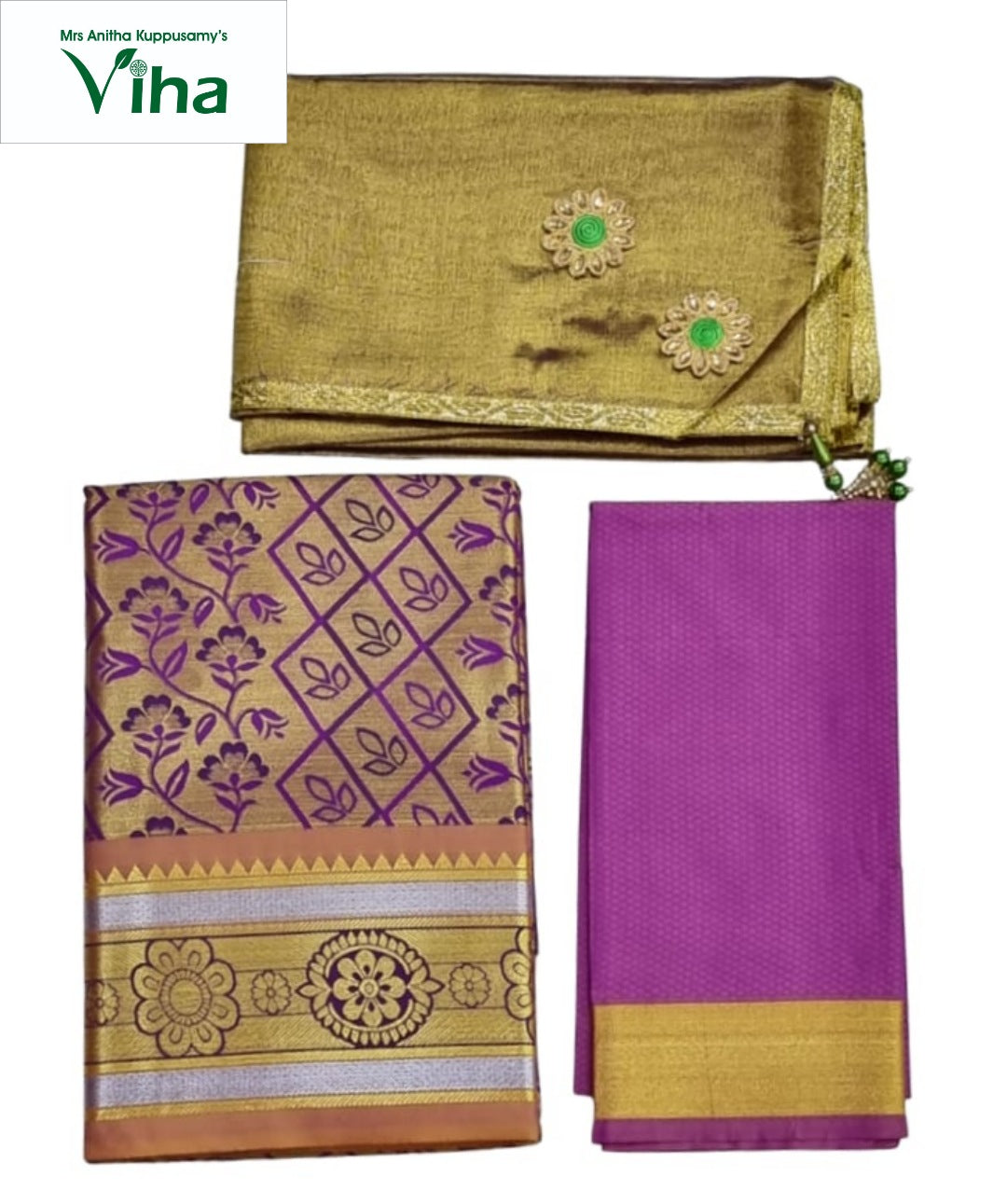 Pink Mysore Crepe Silk Saree | Avishya.com