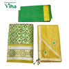 Apoorva Silk Half Saree Set with floral weaving and diamond lattice pattern