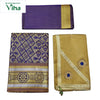Apoorva Silk Half Saree Set with floral and geometric patterned sections