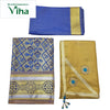 Apoorva Silk Half Saree Set with geometric diamond and floral patterns