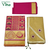 Apoorva Silk Half Saree Set with folded fabric pieces and wide borders