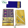 Apoorva Silk Half Saree Set with paisley motifs and circular turquoise embellishments