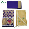 Apoorva Silk Half Saree Set with blue and gold-toned paisley pattern